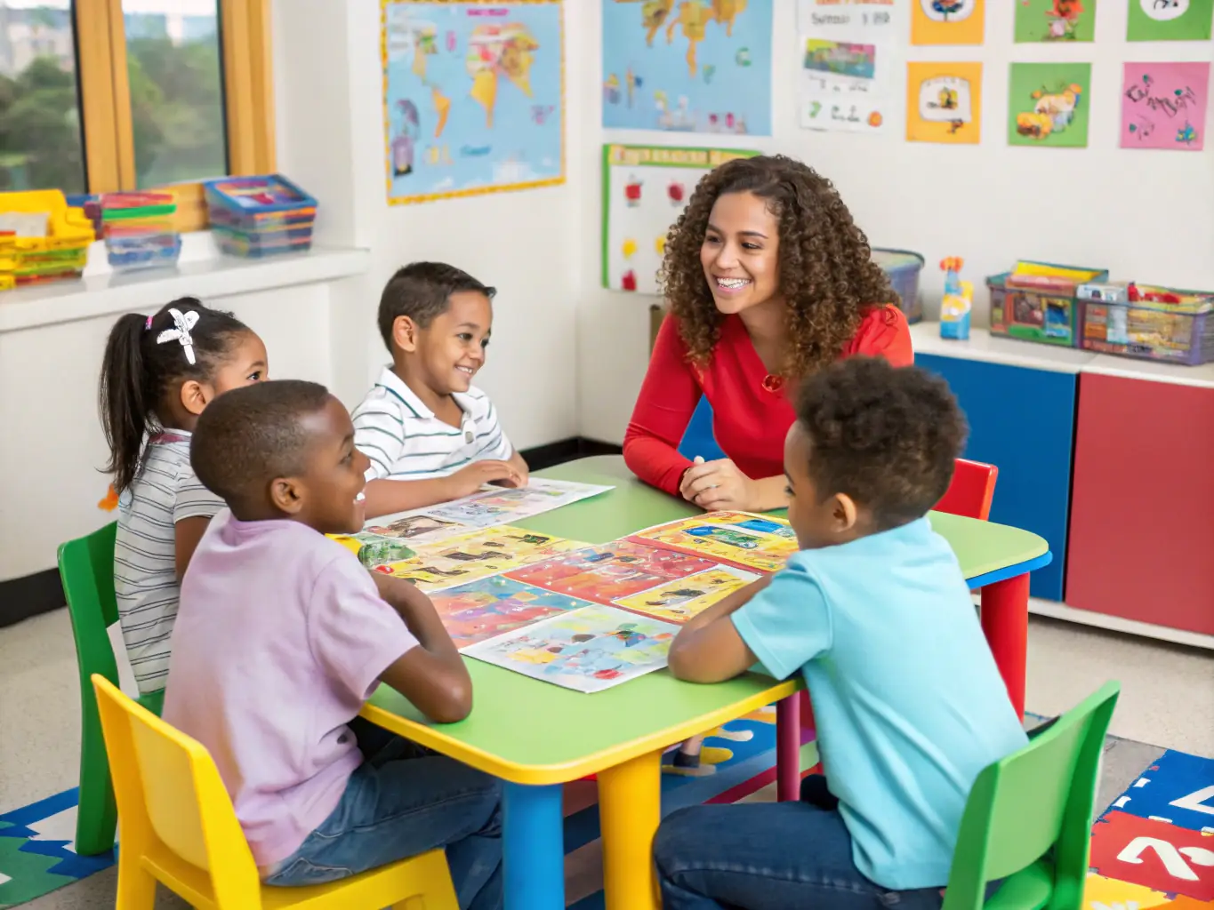 A vibrant photo of children participating in a Provençal language workshop, highlighting the association's educational initiatives.