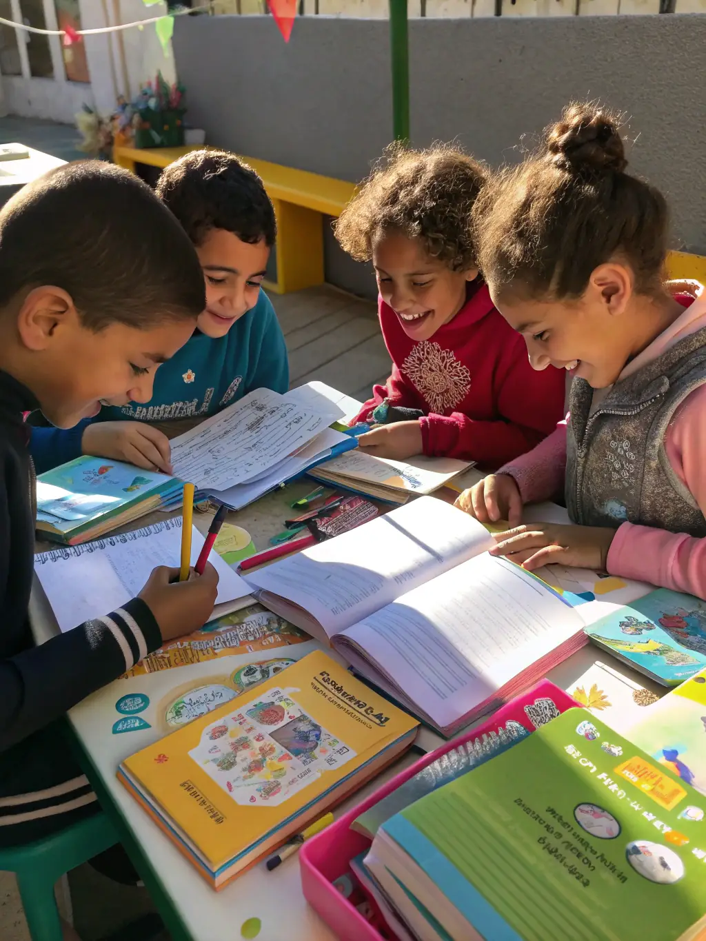 A photograph of children participating in a Provençal language workshop, highlighting the association's efforts to educate the younger generation about their cultural heritage.